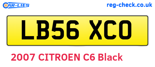 LB56XCO are the vehicle registration plates.