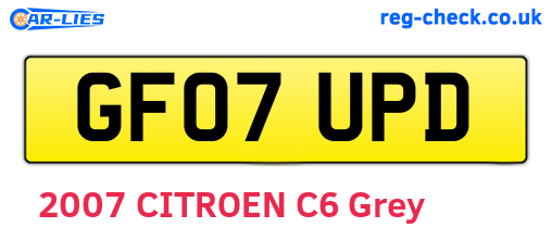 GF07UPD are the vehicle registration plates.