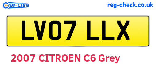 LV07LLX are the vehicle registration plates.