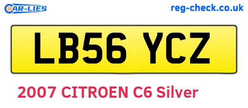 LB56YCZ are the vehicle registration plates.