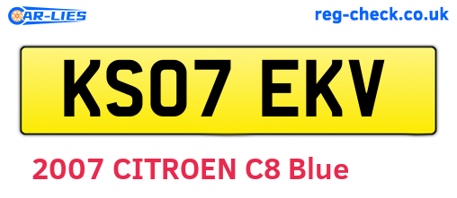 KS07EKV are the vehicle registration plates.