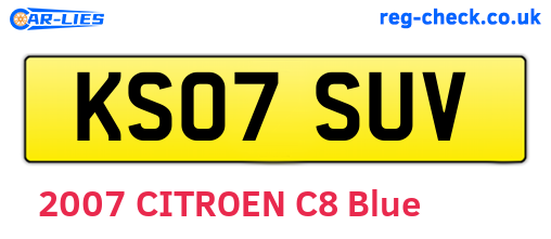 KS07SUV are the vehicle registration plates.