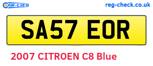 SA57EOR are the vehicle registration plates.
