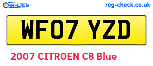 WF07YZD are the vehicle registration plates.