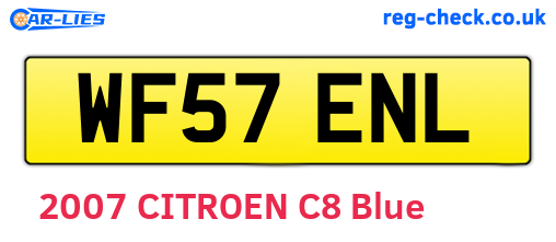 WF57ENL are the vehicle registration plates.