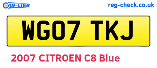 WG07TKJ are the vehicle registration plates.