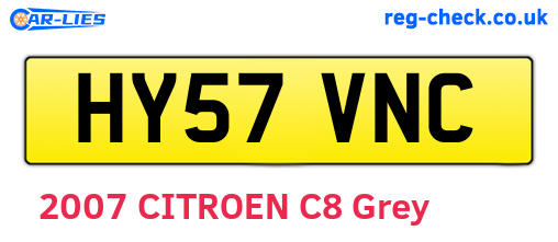 HY57VNC are the vehicle registration plates.
