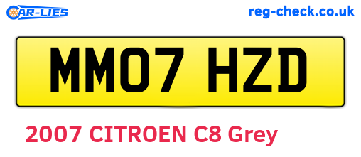 MM07HZD are the vehicle registration plates.