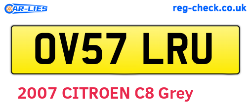 OV57LRU are the vehicle registration plates.