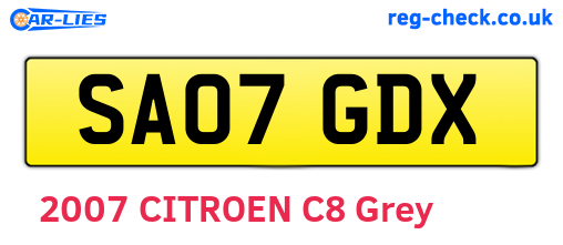 SA07GDX are the vehicle registration plates.