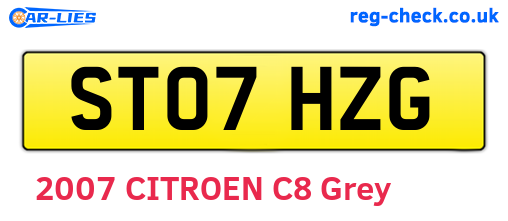 ST07HZG are the vehicle registration plates.