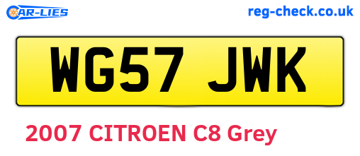 WG57JWK are the vehicle registration plates.