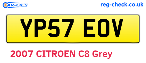 YP57EOV are the vehicle registration plates.