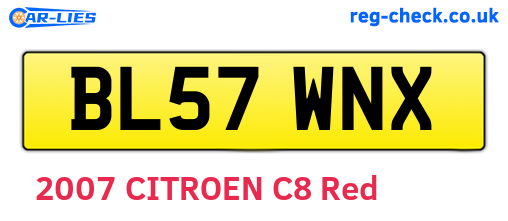 BL57WNX are the vehicle registration plates.