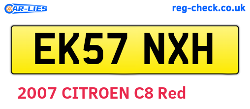 EK57NXH are the vehicle registration plates.