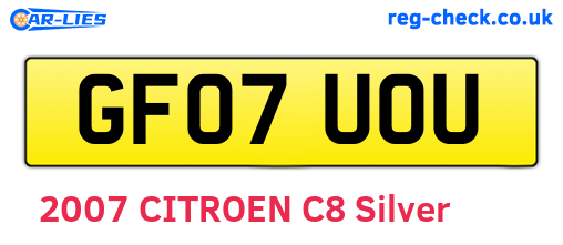 GF07UOU are the vehicle registration plates.