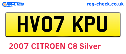 HV07KPU are the vehicle registration plates.