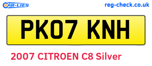 PK07KNH are the vehicle registration plates.
