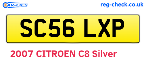 SC56LXP are the vehicle registration plates.