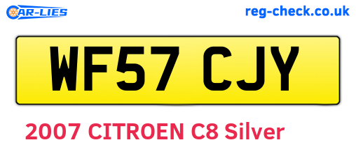 WF57CJY are the vehicle registration plates.