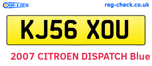 KJ56XOU are the vehicle registration plates.