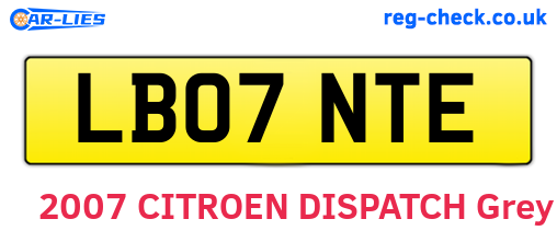 LB07NTE are the vehicle registration plates.