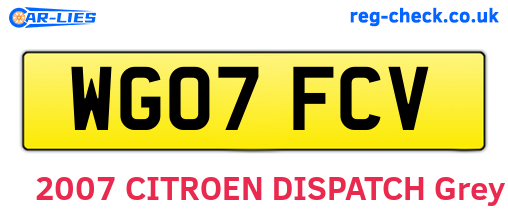 WG07FCV are the vehicle registration plates.