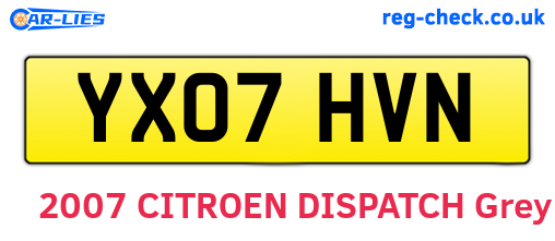 YX07HVN are the vehicle registration plates.