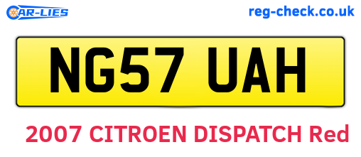 NG57UAH are the vehicle registration plates.