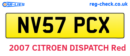 NV57PCX are the vehicle registration plates.