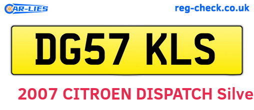 DG57KLS are the vehicle registration plates.