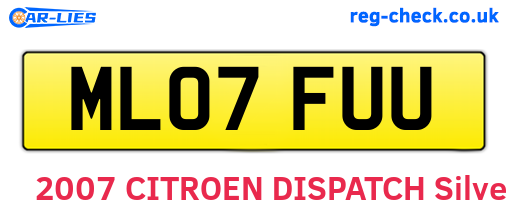 ML07FUU are the vehicle registration plates.