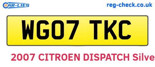 WG07TKC are the vehicle registration plates.