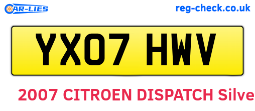 YX07HWV are the vehicle registration plates.