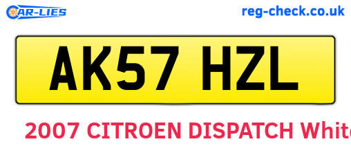 AK57HZL are the vehicle registration plates.