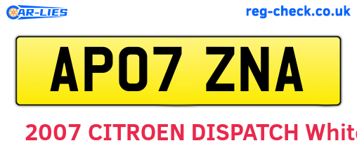 AP07ZNA are the vehicle registration plates.