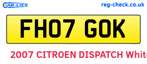 FH07GOK are the vehicle registration plates.