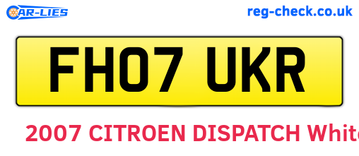 FH07UKR are the vehicle registration plates.