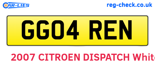 GG04REN are the vehicle registration plates.
