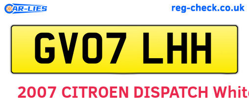 GV07LHH are the vehicle registration plates.