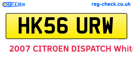 HK56URW are the vehicle registration plates.
