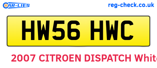 HW56HWC are the vehicle registration plates.