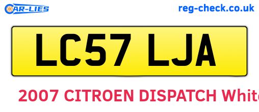 LC57LJA are the vehicle registration plates.