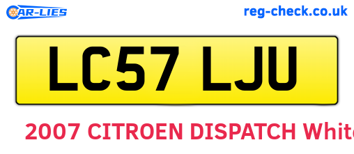 LC57LJU are the vehicle registration plates.