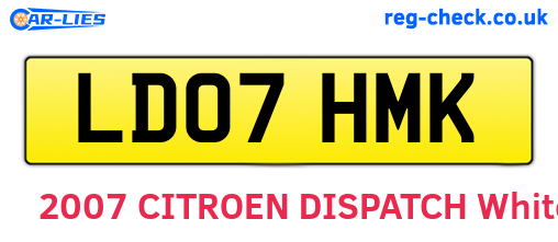 LD07HMK are the vehicle registration plates.