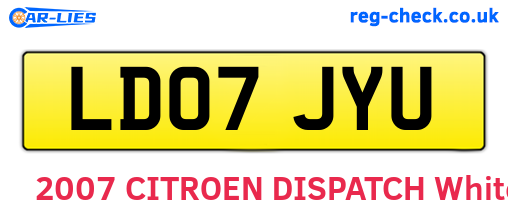 LD07JYU are the vehicle registration plates.