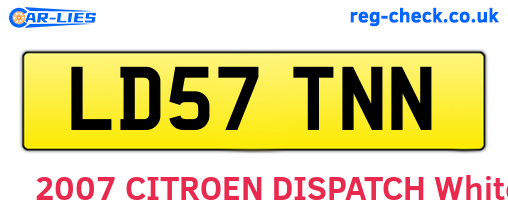 LD57TNN are the vehicle registration plates.