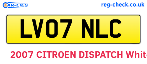 LV07NLC are the vehicle registration plates.