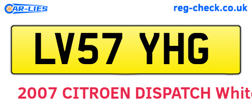 LV57YHG are the vehicle registration plates.