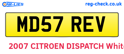 MD57REV are the vehicle registration plates.